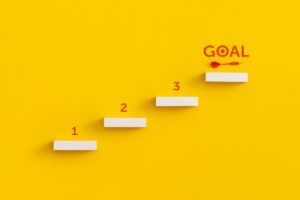 Ladder career path for business growth success process concept.