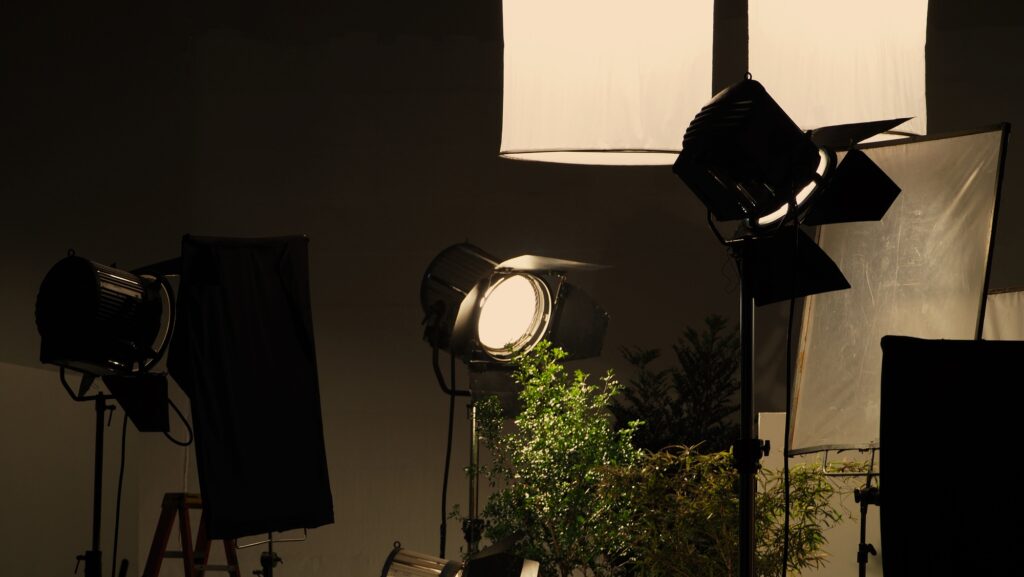 Film light for video production camera in studio set or Use as studio photo shoot light