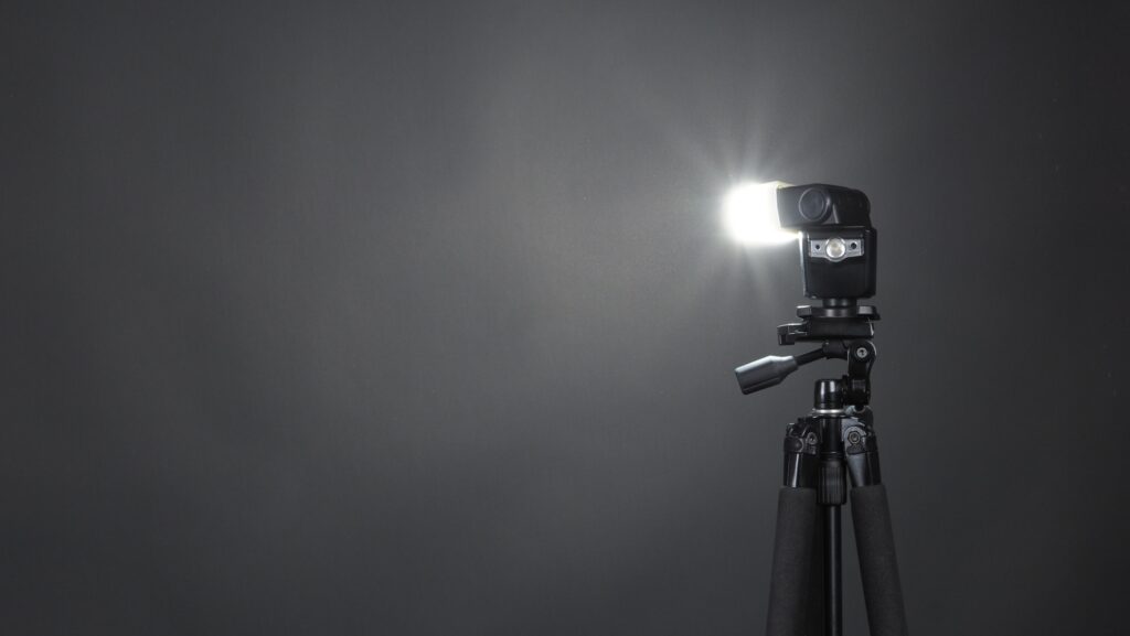 Studio light and back drop and soft box set up for shooting photo or video production which includes